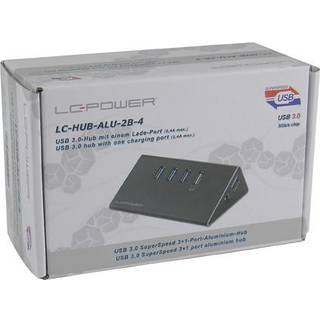 LC Power LC-HUB-ALU-2B-4 - hub - 4 ports USB hub - 4 ports - Sort