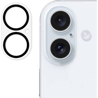 iPhone 16 Plus Kamerabeskyttelse i Hærdet Glas - Gennemsigtig m. Sort Kant