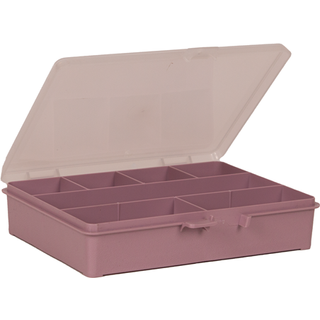 Opbevaringsboks m/7 rum 4x17,9x15,1cm, mørk rosa