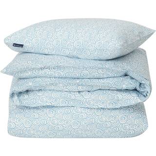 Lexington Wave Printed Cotton Sateen Sengesæt 150x210 + 50x60 Cm t - Sengetøj Bomuldssatin Blå - 12420009-1600-S175