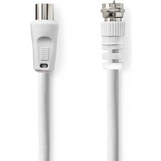 Nedis satellit- og antennekabel, F han, IEC (Coax) han, 3m - hvid