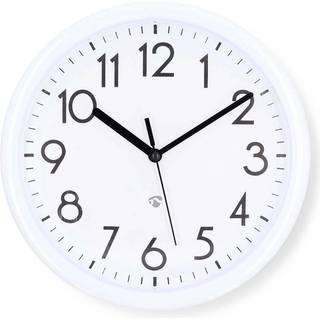 Nedis - Vægur | Diameter: 220 mm | Plastik | Hvid - CLWA105WT