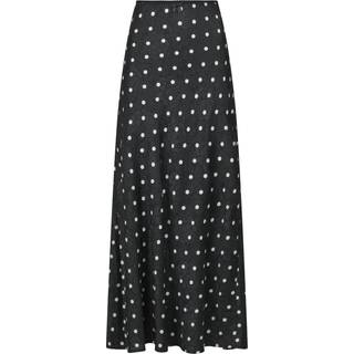 Lola Retro Dot Long Nederdel, Black, 38