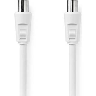 Nedis Coax Cable | IEC (Coax) Han | IEC (Coax) Hun | Nikkelplateret | 90 dB | 75 Ohm | Dobbelt afskærmet | 15.0 m | Runde | PVC | Hvid | Label