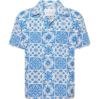 Les Deux - Tile Cotton Ss Shirt - Skjorter til mænd - light Ivory/s - S