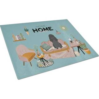 Caroline's Treasures CK7916LCB Sort Poodle Sweet Home Glass Cutting Board Stor dekorativt tempereret glas Køkkenskæring og serveringsplade Stor s