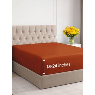 Ekstra dybt fuldt monteret ark - Hotel Luxury Single Fitted Sheet - let passer til 18 tommer til 24 tommer madras - Ultra Soft Wrinkle & Fade Fre