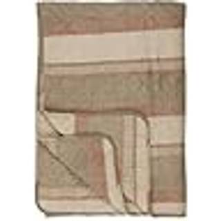 Ib Laursen quiltet plaid med brune og rustfarvede striber