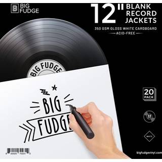 Big Fudge Pro Blank Album Jackets. 20 Album Covers (350GSM) Record Jackets. 12 tommer LP Vinyld?ksel til vinylrekord indre ?rmer og ydre ?rmer. L