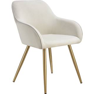 Stol Marilyn, fløjl, polstret - creme/guld,pr. stk.