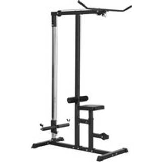HOMCOM Power Tower Adjustable Pulldown Machine, Dip Station Stand Weighted Ab Crunches Workout Abdominal Exercise For Home Gym Tower Body Building
