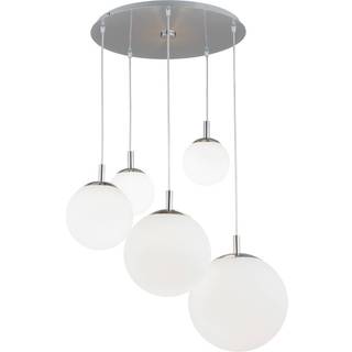 Glas hængelampe Maroni Argon, dæmpbar, Krom/sølv, Stue/spisestue, Glas, Moderne