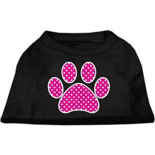 Pink Swiss Dot Paw Screen Print Shirt Black SM