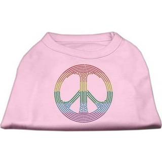 Rhinestone Rainbow Peace Sign skjortor ljusrosa xxxl