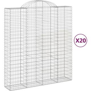buede gabionkurve 20 stk. 200x50x220/240 cm galvaniseret jern