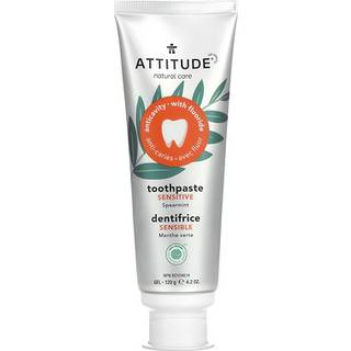 ATTITUDE Tandpasta med fluor forhindrer huller i tnder og huller Vegansk grusomhedsfri og sukkerfri flsom spearmint 4,2 Oz