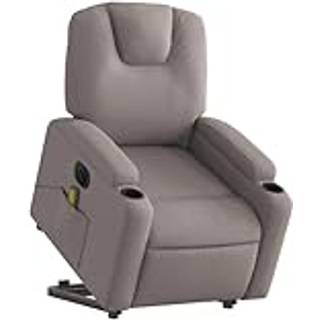 elektrisk massagestol med løftefunktion stof gråbrun