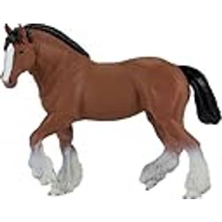 Clydesdale legetøjs hest brun 14,4 cm – robust plastikfigur, anbefalet 3+ år – Mojo