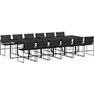 Spisebordssæt Til Haven Med Hynder Textilene Sort - 12