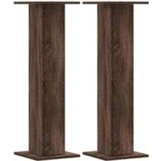 plantestativer 2 stk. 30x30x95 cm konstrueret træ brunt eg