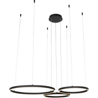 Sort pendellampe inkl. LED 3-trins dæmpbar 3-lys - Anello