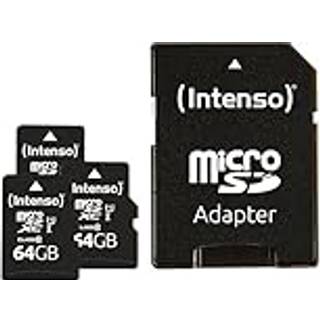 Intenso® 64GB Micro SD UHS-I Hukommelseskort inkl. Adapter - 3 Stk