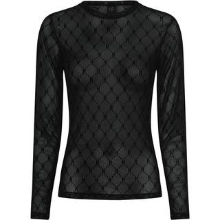 HYPE THE DETAiL mesh blouse - Black
