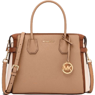 MK Mercer Medium Color-Block Belted Satchel - Brown - Michael Kors - ONE SIZE