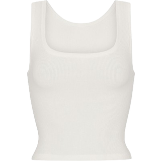 SKIMS Tank Top | White | 4XL | Cotton Rib