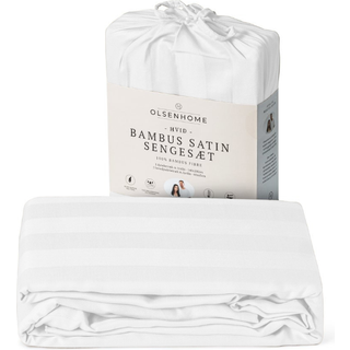 Bambus sengetøj - 140x220 cm - 100% Naturligt bambus - OlsenHome - Hvidt satinvævet dynebetræk