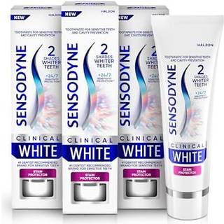 Sensodyne Clinical White Toothpasta Klinisk bevist hvidning til følsomme tænder Stain Protector 3.4 oz (pakke med 3)