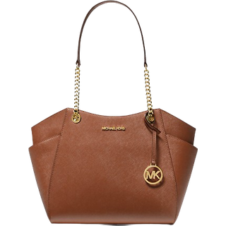 MK Jet Set Large Saffiano Leather Shoulder Bag - Brown - Michael Kors - ONE SIZE