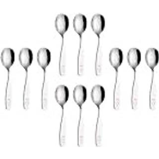 Annova Kids Silverwar Børns sikre bestik Set Rustfrit stål - 12 x Børns middagsskeer Toddler redskaber