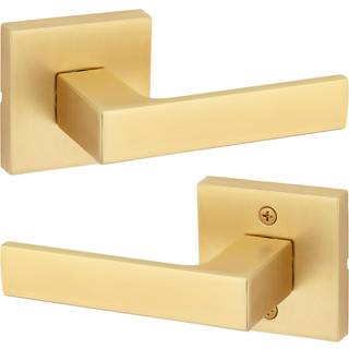 Kwikset Singapore Interiør Passage Dørhåndtag til skab og halldøre Vendbare ikke-låsede håndtag Lever Satin Brass med mikrobanbeskyttelse