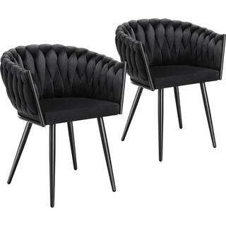 Spisebordsstole Astano velour - sort,Sæt med 2 stk.