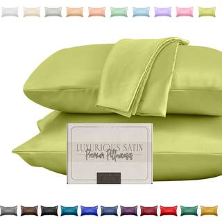 Elegant komfort silkebl?d og luksuri?s 2-delt satin pudebetr?k s?t til sundere hud og h?r Skjult lynl?s lukning og smukt pakket satin pudebetr?k