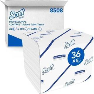 Kimberly-Clark Scott toiletpapir i ark 2-lags 18,6x11cm hvid