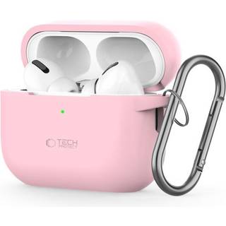 Tech-Protect Apple AirPods Pro (1. & 2. Gen) Silikone Cover m. Karabinhage - Lyserød