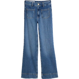 River Island High Rise Pocket Front Wide Leg Jeans36 S