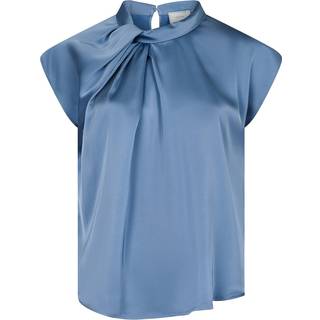 Neo Noir Fleur Drapy Satin Bluser 160990 Dusty Blue (38)