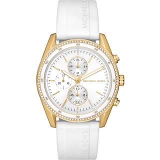 MK Oversized Hadyn Pavé Gold-Tone Watch - White - Michael Kors - ONE SIZE