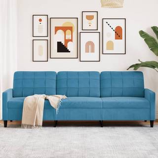 3-Personers Sofa Fløjl - 210 cm / Blå