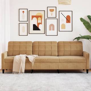 3-Personers Sofa Fløjl - 210 cm / Brun