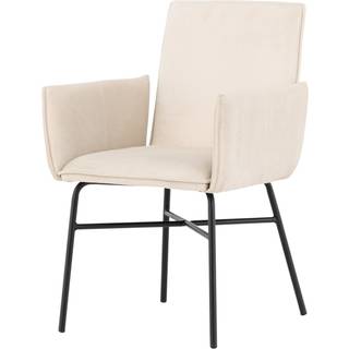 Petra spisestuestol med armlæn velour beige.