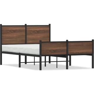 sengeramme 120x200 cm uden madras metal brun egetræsfarve