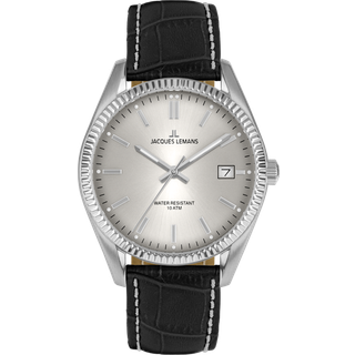 Jacques Lemans 50-4Q Damen-Quarzuhr Schwarz/Grau