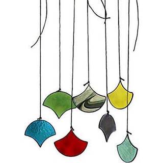 Haosum farvede glas solfangs s?t med 7 flerfarvede farvede glasvindue Hangings Ornament s?t h?ndlavet til hjemmehave g?rdhave og festdekoration h