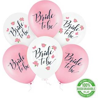 6 stk. Bride to Be Balloner lyserød og hvid latex – Perfekt til festdekorationer 30 cm