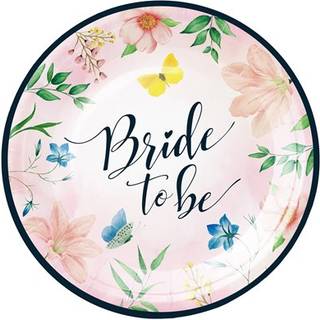 6 stk Paptallerken Bride to be - 18cm