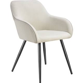 Stol Marilyn, fløjl, polstret - creme/sort,pr. stk.